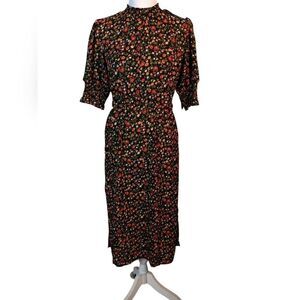 MAX +ASH Backless Floral Black Dress